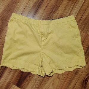 Willi Smith butter yellow scallop edge shorts